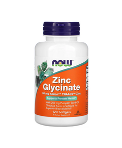 Минерал Zinc Glycinate 30 мг NOW 120 мягких капс