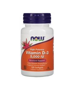 Витамины NOW Vitamin D-3 5000 IU 120 капсул