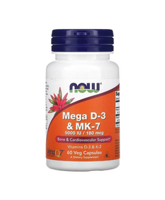 Витамины NOW Mega D-3 and MK-7 60 вег. капсул