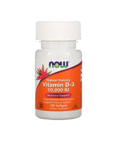 Витамины NOW Vitamin D3 10000 IU 120 гел. капсул