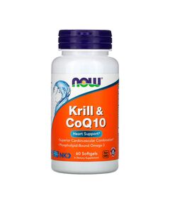 Для поддержки сердца Krill and CoQ10 NOW 60 мягких капсул
