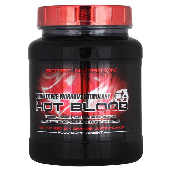Предтренировочный комплекс Scitec Nutrition Hot Blood 3.0 820 г, вкус: апельсин