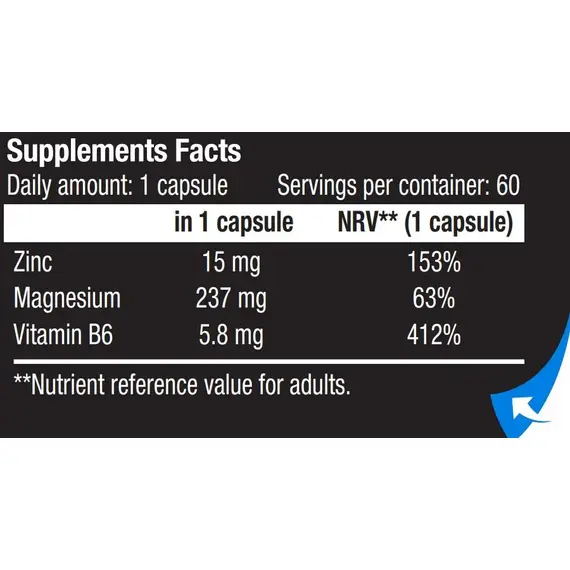 Минеральный комплекс Scitec Nutrition ZMB6 60 капсул, изображение 2