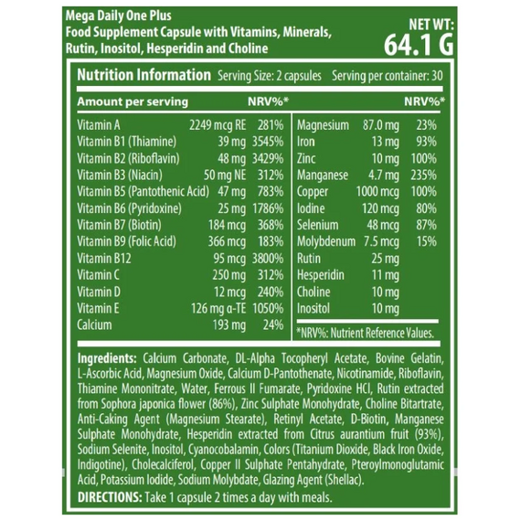 Витаминно-минеральный комплекс Scitec Mega Daily One Plus 60 капсул, изображение 2