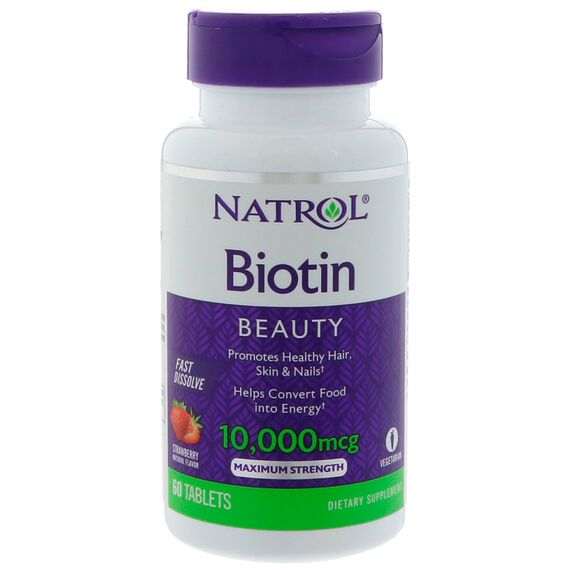 Витамины Natrol Biotin 10000 мкг Fast Dissolve 60 таблеток
