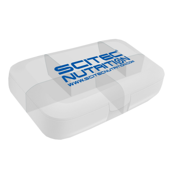 Таблетница (Кейс для капсул) Scitec белая с логотипом
