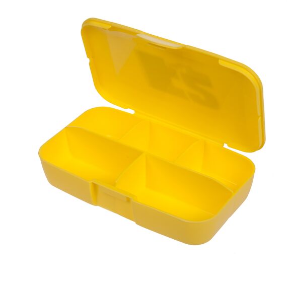 Таблетница (Кейс для капсул) F2 full forse (Scitec) желтая, черный логотип, изображение 2