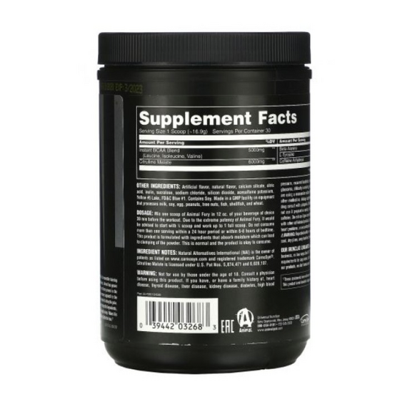 Предтренировочный комплекс Universal Nutrition Animal FURY 502-507 г, изображение 2