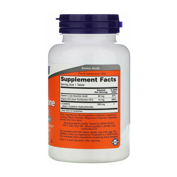 Cysteine NOW 500 мг 100 таб, изображение 3