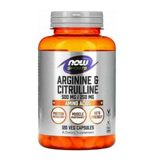 Аминокислоты отдельные NOW Arginine and Citrulline 500/250 120 капсул