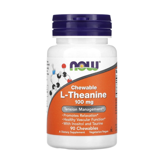Аминокислота NOW L-Theanine 100 мг 90 жев.таблеток