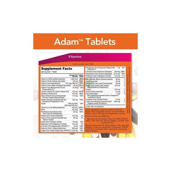 Витаминно-минеральный комплекс ADAM Men's Multivitamin 60 таблеток, изображение 3