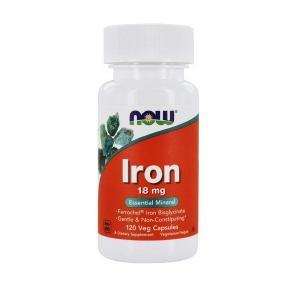 Железо NOW Iron 18 мг 120 Вег.капсул