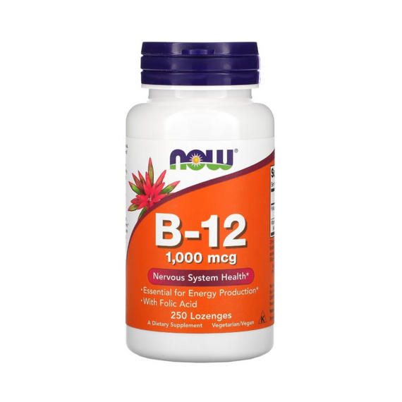 Витамины NOW B-12 1000 мкг with Folic Acid 250 таблеток