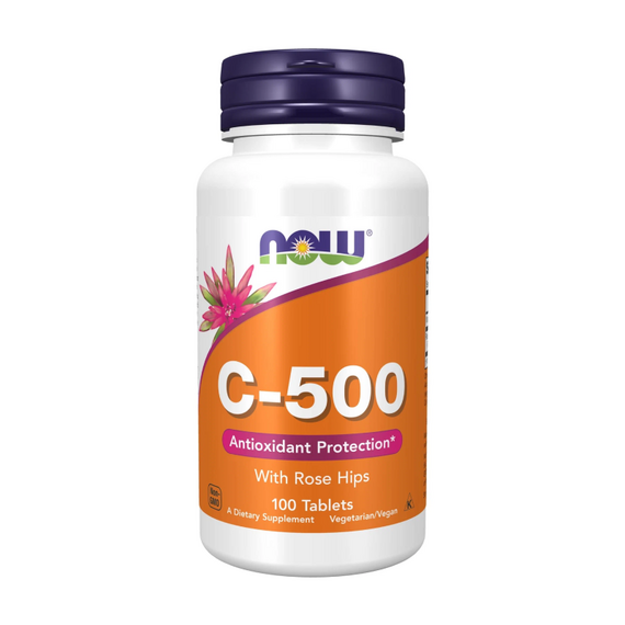 Витамины NOW Vitamin C-500 with Rose Hips 100 таблеток