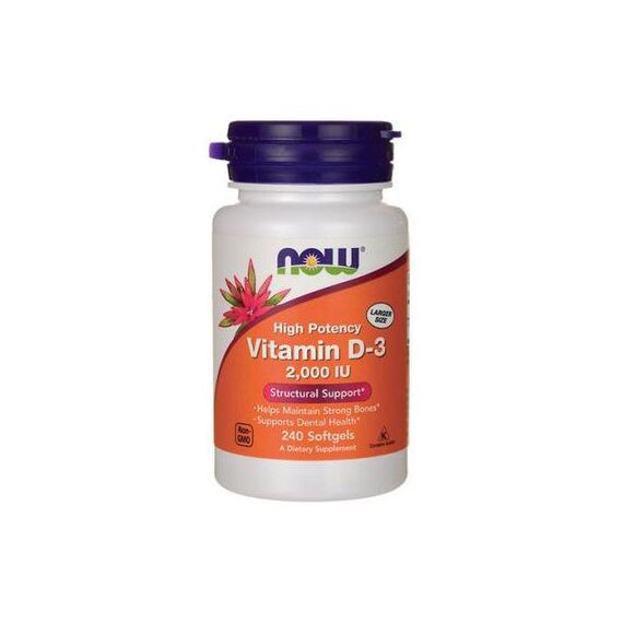Витамины NOW Vitamin D3 2000 IU 240 капсул