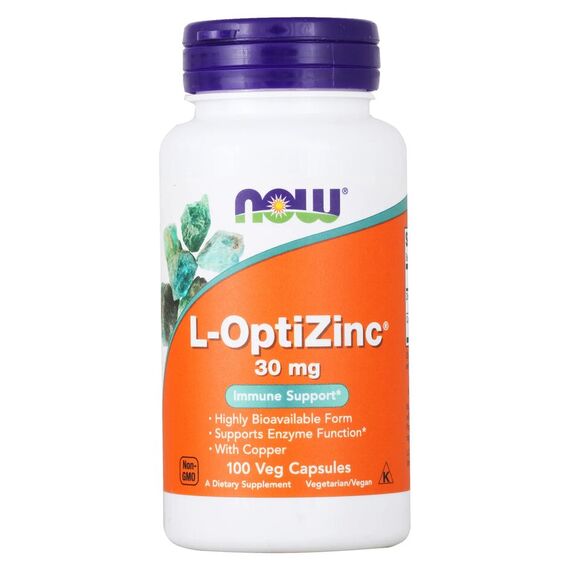 Минералы NOW L-OptiZinc® 30 мг 100 капсул