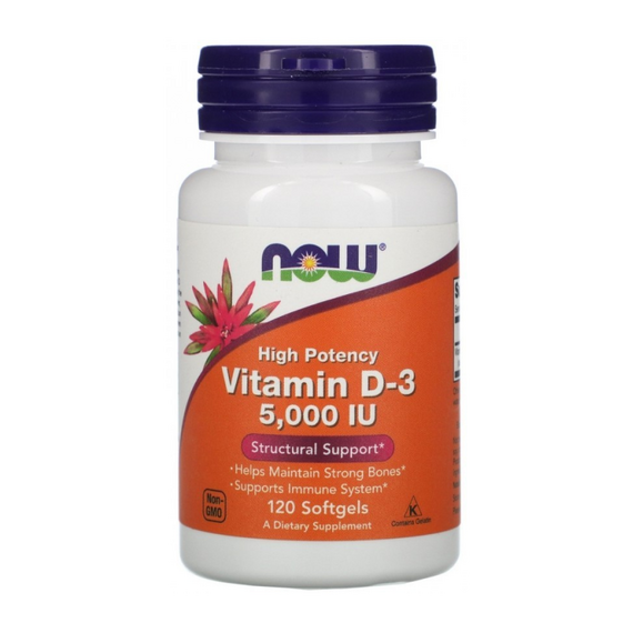 Витамины NOW Vitamin D-3 5000 IU 120 капсул