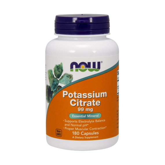 Минералы Калий NOW Potassium Citrate 180 капсул