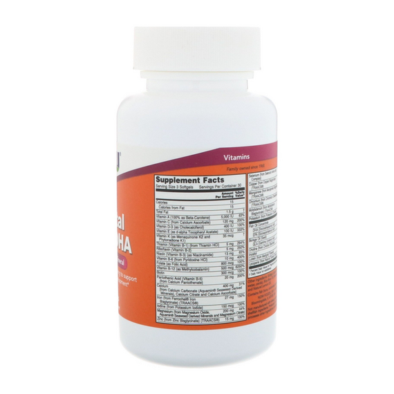 Витаминно-минеральный комплекс NOW Prenatal Gels + DHA 90 капсул, изображение 2