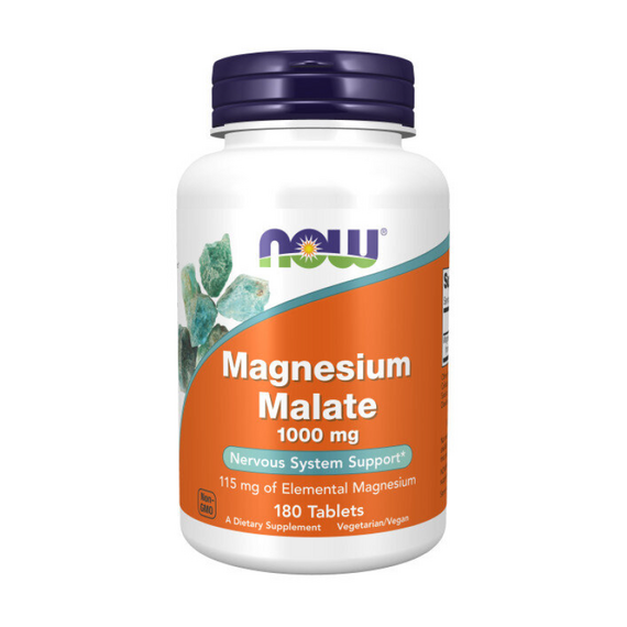 Магний NOW Magnesium Malate 1000 мг 180 вег. капсул
