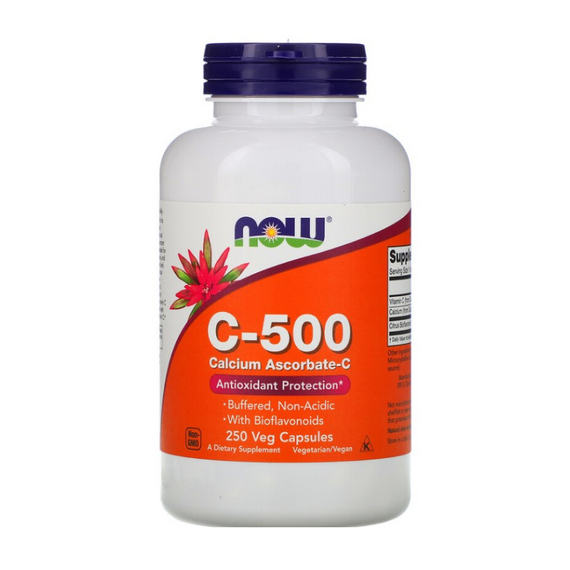 Витамины NOW C-500 Calcium Ascorbate 250 растительных капсул
