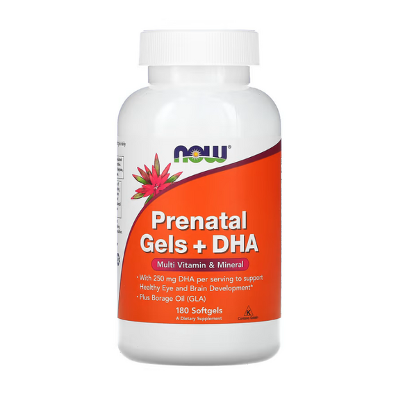 Витаминно-минеральный комплекс NOW Prenatal Gels + DHA 180 капсул