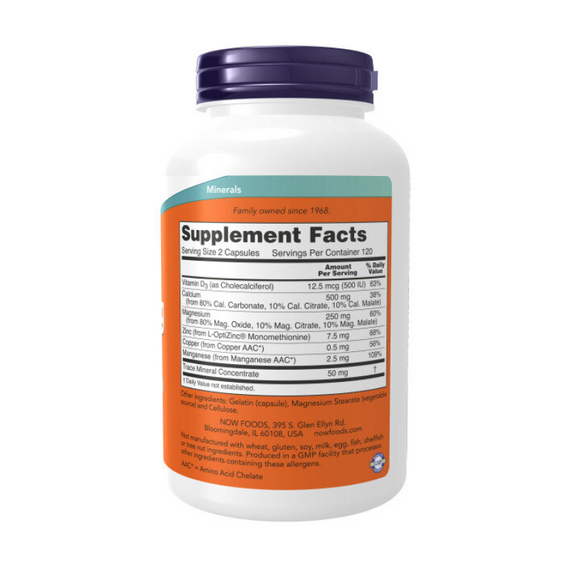 Витаминно-минеральный комплекс NOW Cal - Mag Caps 240 капсул, изображение 2