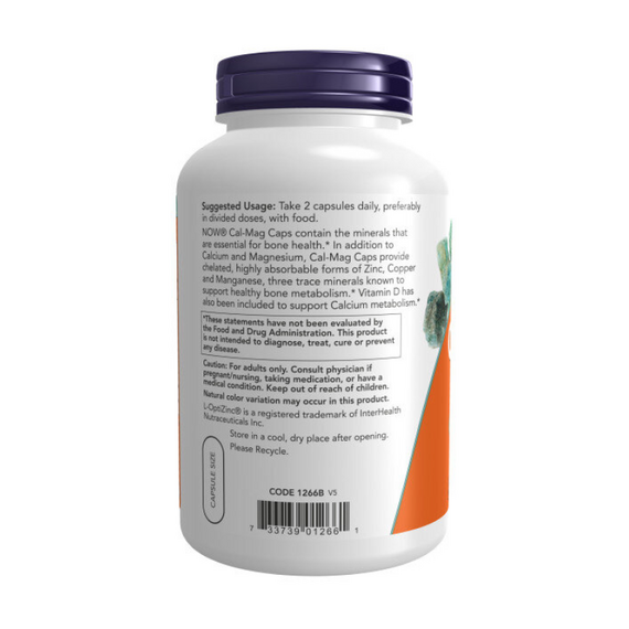 Витаминно-минеральный комплекс NOW Cal - Mag Caps 240 капсул, изображение 3