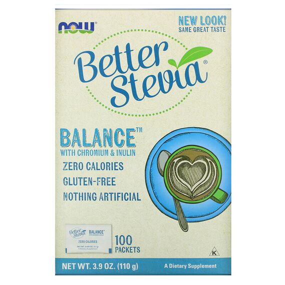 Сахарозаменитель NOW Better Stevia 100 пакетиков