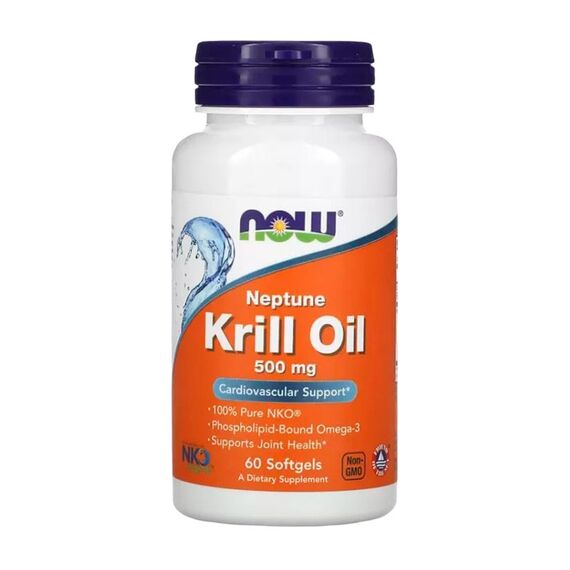 Омега-жиры NOW Krill Oil 500 мг Neptune 60 мягких капсул
