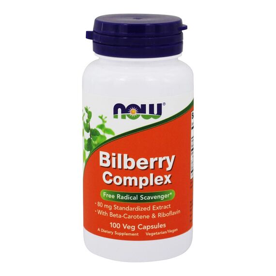 Антиоксидант NOW Bilberry Complex 80 мг 100 капсул