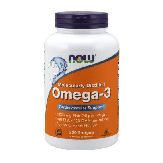 Омега жиры NOW Omega-3 1000 mg 200 капсул
