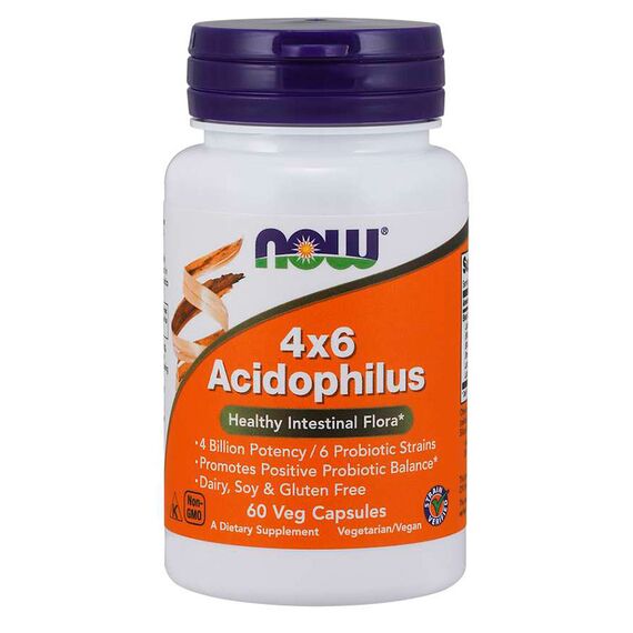 Пробиотик NOW 4x6 Acidophilus 60 капсул