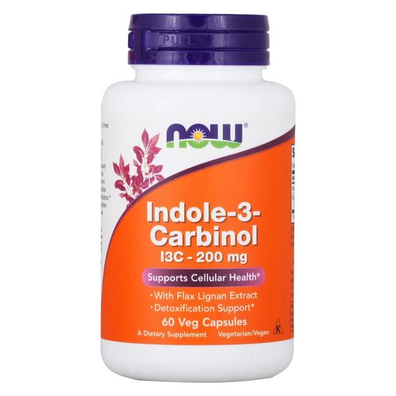 Антиоксидант Indole-3-Carbinol (I3C) 200 мг NOW 60 капсул