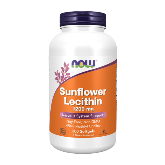 Аминокислоты NOW Sunflower Lecithin 1200 мг 200 мягких капсул