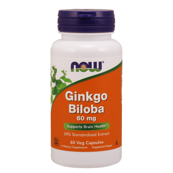 Ginkgo Biloba 60 мг NOW 60 Vcaps