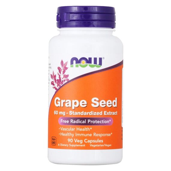 Антиоксидант NOW Grape Seed 60 мг 90 капсул
