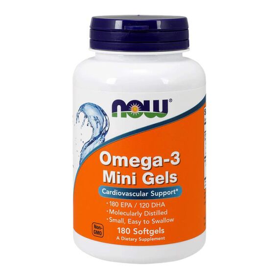Омега-жиры NOW Omega-3 Mini Gels 180 капсул
