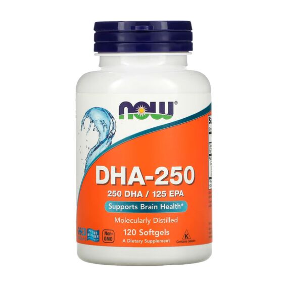 Омега NOW FOODS DHA - 250 mg 120 гел. капс