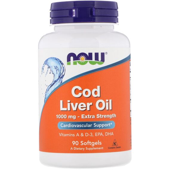 Омега-жиры NOW Cod Liver Oil 90 капсул