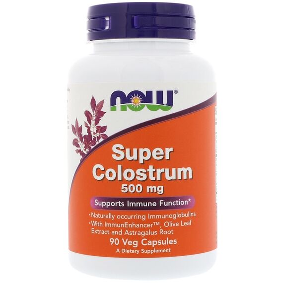 Супер Молозиво для иммунитета NOW Super Colostrum 500 мг 90 капсул