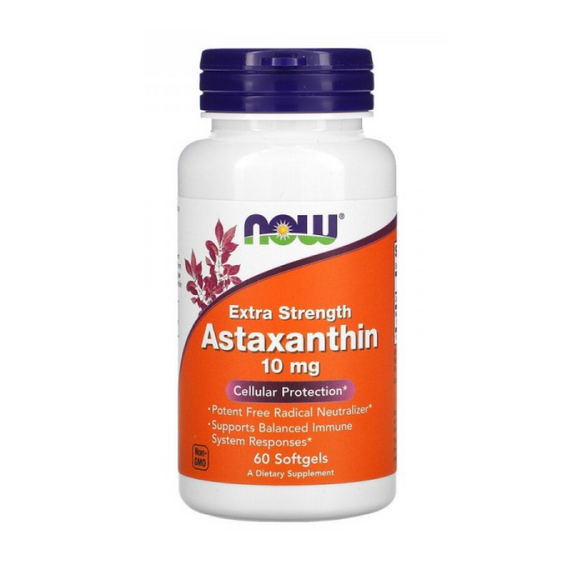 Антиоксидант Astaxanthin NOW 10 mg 30 мягких капсул