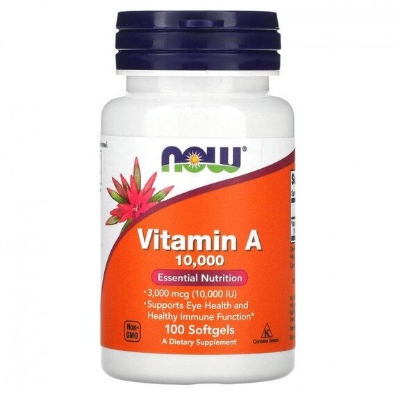 NOW Vitamin A 10000 IU 3000 mcg 100 softgels
