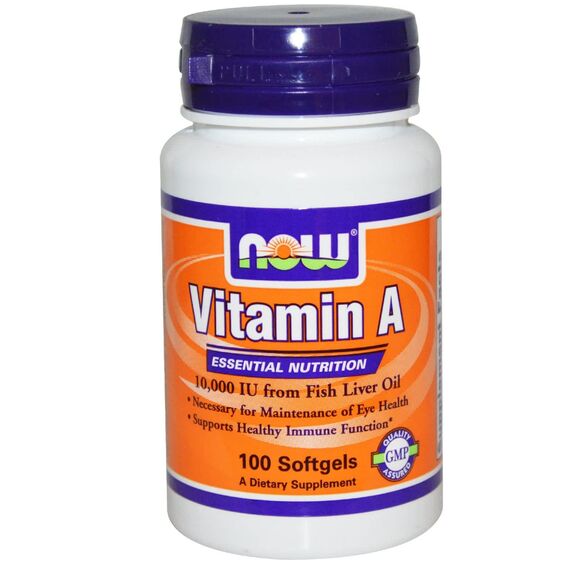 NOW Vitamin A 10000 IU 3000 mcg 100 softgels, изображение 2