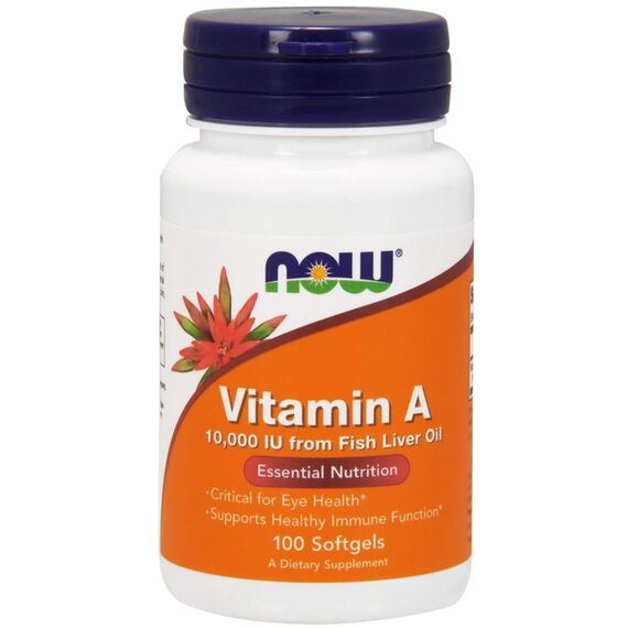 NOW Vitamin A 10000 IU 3000 mcg 100 softgels, изображение 4