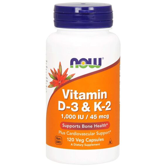 NOW D3+K2 1000 IU 45 mcg 120 capsules, изображение 3