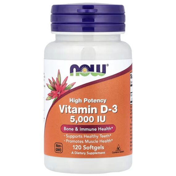 NOW D3 5000 IU 125 mcg 120 softgels