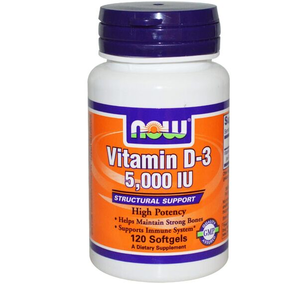 NOW D3 5000 IU 125 mcg 120 softgels, изображение 2