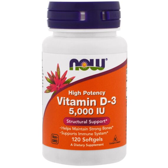 NOW D3 5000 IU 125 mcg 120 softgels, изображение 4